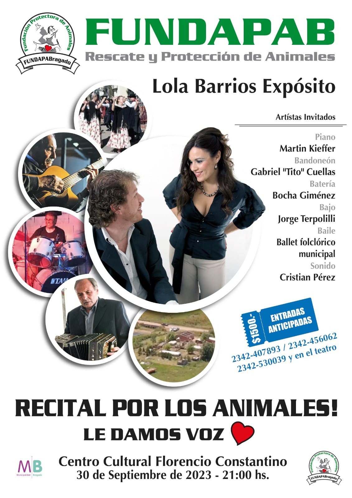 Lola Barrios Expósito y artistas invitados en el Constantino